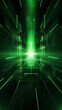 Abstract green digital cyberspace background material with a sense of technology, art concept illustration with a sense of technology