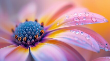 Wall Mural - Abstract macro photo of a flower with shallow depth of field. Natural background