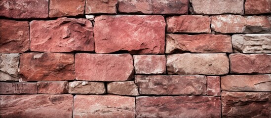 Poster - brick wall in red and brown colors