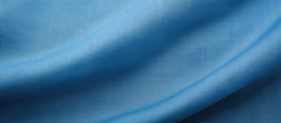 Canvas Print - Flowing Elegance: Luxurious Blue Silk Fabric with Texture and Shine