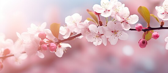 Wall Mural - Close-up of tree branch with blossoms