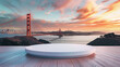 The background image for the product display is a view of San Francisco. Ai generate.