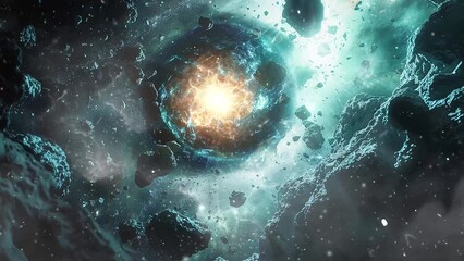 Wall Mural - nebular nexus interdimensional phenomenon appears. seamless looping overlay 4k virtual video animati