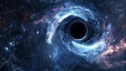Wall Mural - black hole over star field in outer space. seamless looping overlay 4k virtual video animation backg