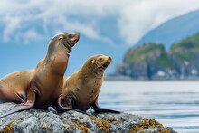 A Pair Of Sea Lions In Repose