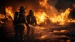 © we360designs - Firefighters Standing in Front of Raging Fire