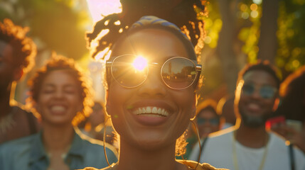 A diverse group of people stand in a circle, united in celebration of Juneteenth Freedom Day