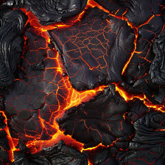 Poster - lava cracks seamless patterns background