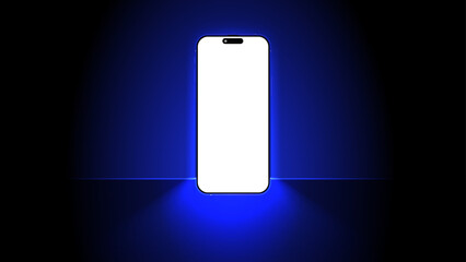 Poster - Smartphone light screen, mobile phone technology display light banner. The smartphone screen glows in the illustrations. Modern cellphone vector abstract background for wallpapers, banners, invitation