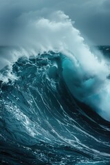 Wall Mural - ocean heavy wave splashing in sea