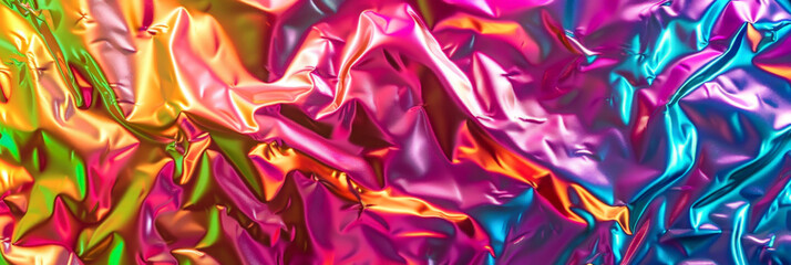 Poster - Holographic foil texture background .Blurred rainbow light refraction texture overlay effect for photo and mockups. Organic drop diagonal holographic flare .banner
