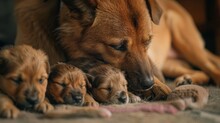 Dog Show's Off Her Newborn Puppies