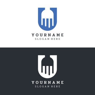 Vector Graphic Design, Letter U Logo, Jellyfish Logo Design