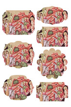 The Raising Of Lazarus. Religious Gift Tags In Byzantine Style Isolated
