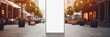 Versatile mockup template of a blank white vertical advertising banner, ideal for showcasing promotions or sales events in retail environments. Generative AI