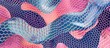 Geometric seamless pattern with snakeskin texture in pink and blue colors.