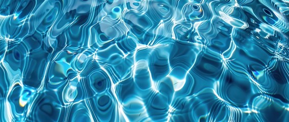 Wall Mural - serene aquamarine ripples - the essence of purity generative ai