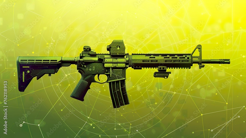 M4 gun wallpaper green yellow color gradient made with Ai generative ...
