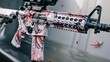 M4 gun paint job anime theme made with Ai generative technology