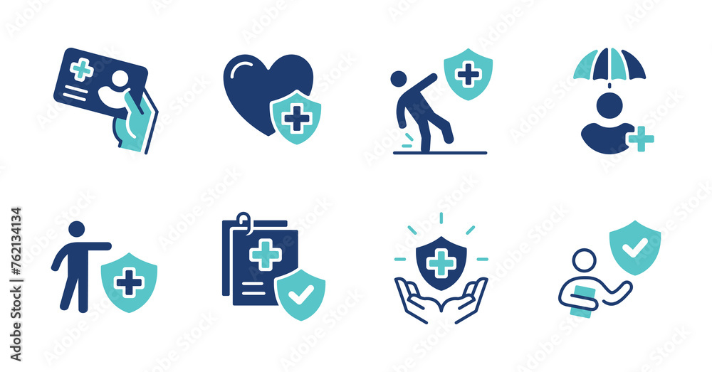 people life insurance icon set safety health assurance policy medical ...
