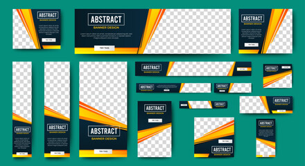 Poster - business web banners template design with image space. vector