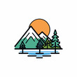 © SuryoMono - Mountain landscape colorful logo vector icon design template