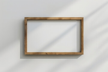 Canvas Print - wood oak frame on white background