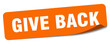 © B-design - give back sticker. give back label