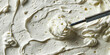 Measure the temperature of the whipped white cream using a pastry kitchen thermometer. Cooling and heating the cream during cooking, copy space.