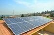 Solar panels installed on a rooftop, harnessing renewable energy to power homes or buildings.