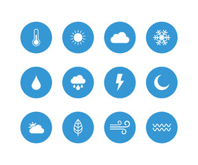 Wall Mural - Set of Weather icons vector. Flat design style weather icons