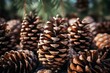 Towering Pine cone fir tree. Winter forest. Generate Ai