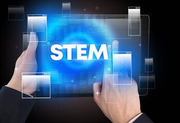 Poster - Close-up of a hand holding tablet