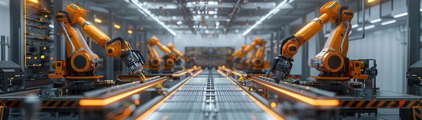 Aufkleber - Futuristic solar panel factory in precision 3D render, highlighting innovation and automated technology
