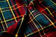 Close-Up View of Scottish Tartan Fabric