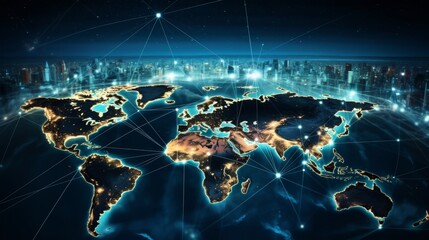 Poster - Communication network concept. Digital transformation.