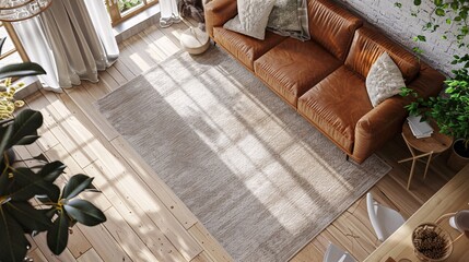 plain soft velvet rug in a country house living room