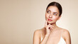 © Oleg Gekman - Portrait beautiful young woman with clean fresh skin. Model with healthy skin. Cosmetology, beauty and spa. Model looking at empty space