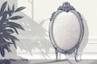 Vintage Mirror Casting Elegant Shadows in a Classically Decorated Room - Ideal for Timeless Interior Design Themes