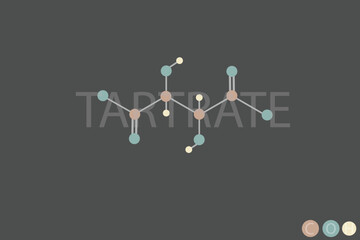 Wall Mural - tartrate molecular skeletal chemical formula	