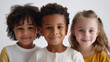 © diegorayaces - Children of different ethnicities look smiling at the camera. Mestizaje and cultural diversity