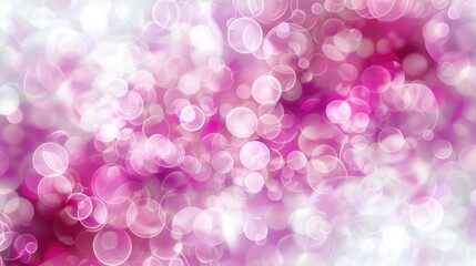 Wall Mural - White abstract background with blurred pink and purple circles, space for copying. White bokeh