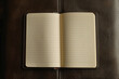 An old yellowish notebook with blank page