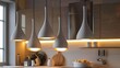 Contemporary pendant lights add a touch of sophistication to the kitchen  attractive look