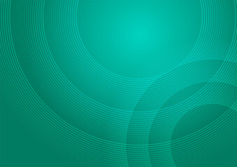 Wall Mural - Blue green circular lines abstract geometric tech background. Vector design