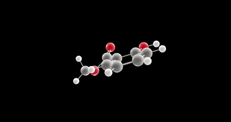 Sticker - Methyl salicylate molecule, rotating 3D model of methyl ester of salicylic acid, looped video on a black background