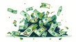 Flat style vector . Dollar bills. Concept of wages e