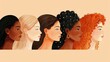 Profile view of five women showcasing diversity and beauty.