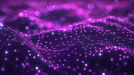 Poster - A captivating display of a digital synapse network, with a flowing purple landscape that emulates the intricate workings of neural pathways and artificial intelligence