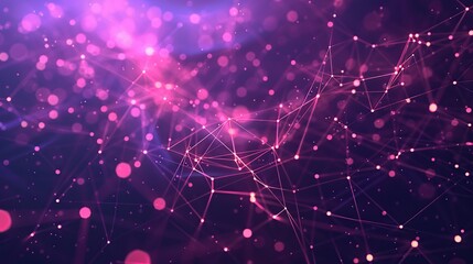 Poster - A vivid depiction of a neural network with a pink and purple glow suggests themes of AI, machine learning, and data processing, making it ideal for use in tech and scientific fields